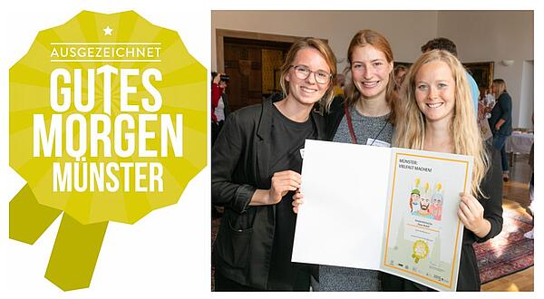 Mitwirkende mit der Urkunde des Wettbewerbs